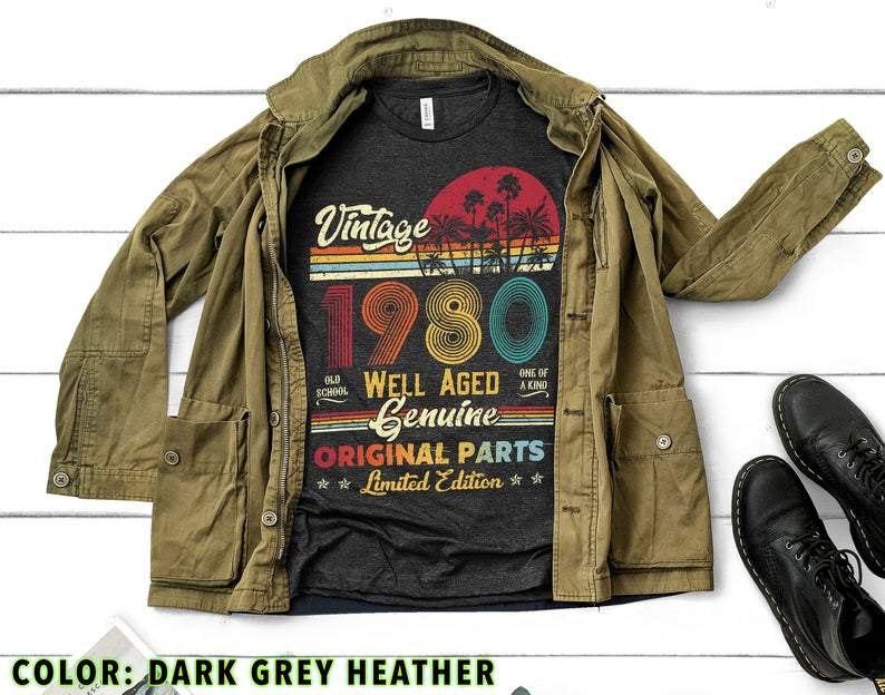 41st Birthday Gifts For Him For Her, Vintage 1980 Birthday Shirt, Well Aged Genuine Shirt