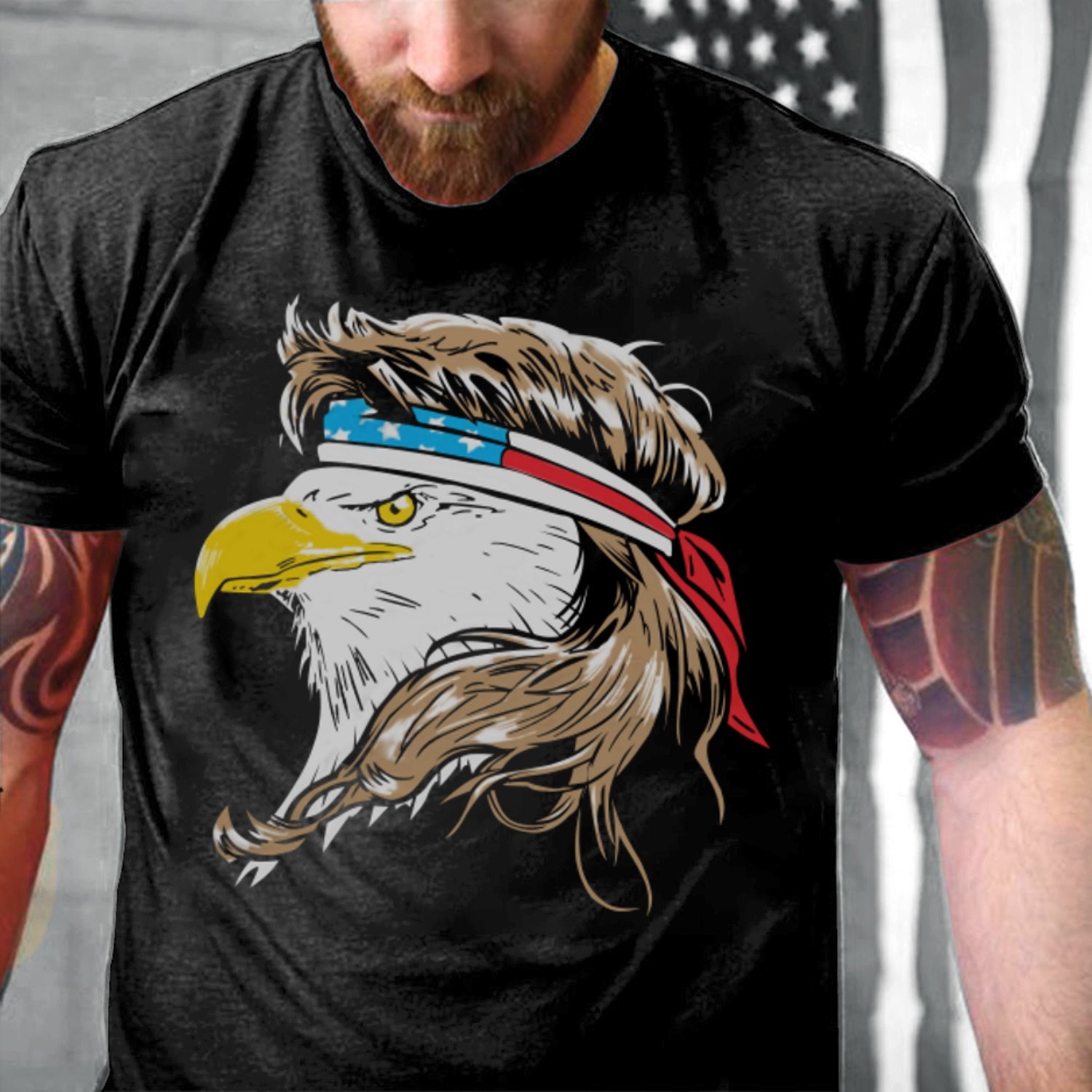 4th Of July Shirt, Independence Day Gift Ideas, American Bald Eagle American Flag T-Shirt
