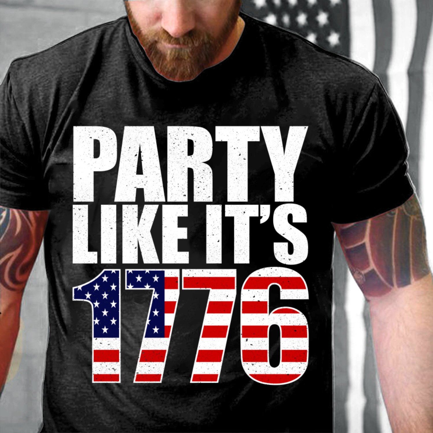 4th Of July Shirt, Independence Day Gift, Party Like It's 1776 American Flag History Day T-Shirt