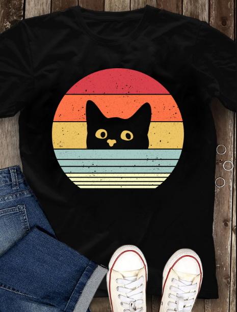 Funny Cat Shirt, Gift For Cat Lover, Funny Black Cat Whats Up Vintage T-Shirt