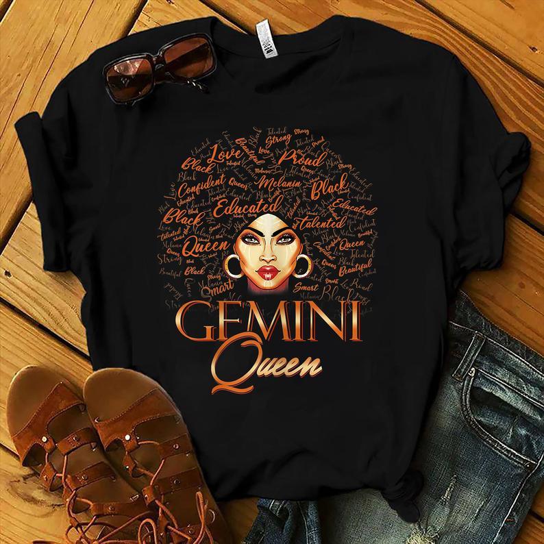 A Queen Was Born In June Tee Shirt, Afro June Queen Shirt, Gemini Queen June Gift, Birthday Gift Unisex T-Shirt