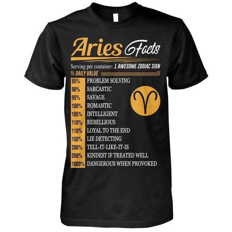 Aries Shirt, Aries Zodiac Sign, Astrology Birthday Shirt, Gift For Her, Aries Facts Unisex T-Shirt