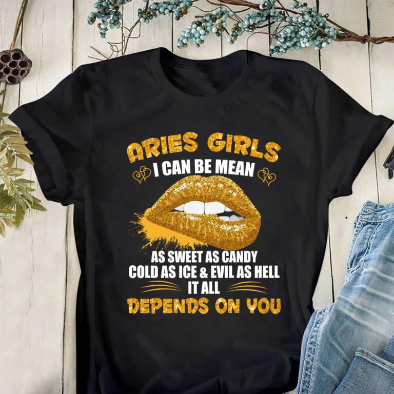 Aries Shirt, Aries Zodiac Sign, Birthday Shirt, Gift For Her, Aries Girl I Can Be Mean Unisex T-Shirt