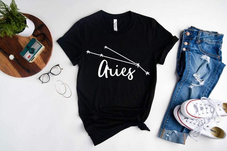 Aries Shirt, Aries Zodiac Sign, Birthday Shirt, Gift For Her, Aries Horoscope Gifts Unisex T-Shirt