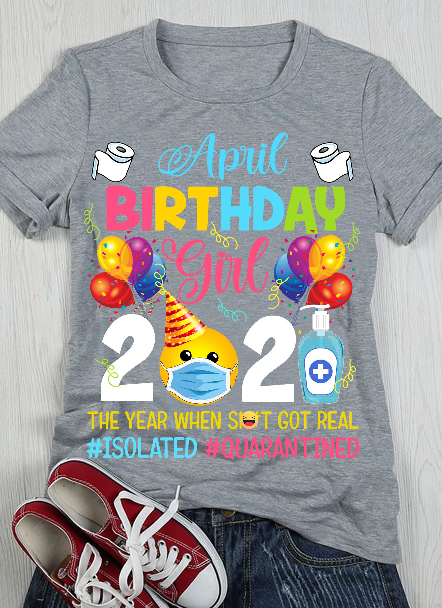 Birthday Shirt, April Birthday Girl 2021 T-Shirt, Birthday Gift Idea, Gift For Daughter T-Shirt
