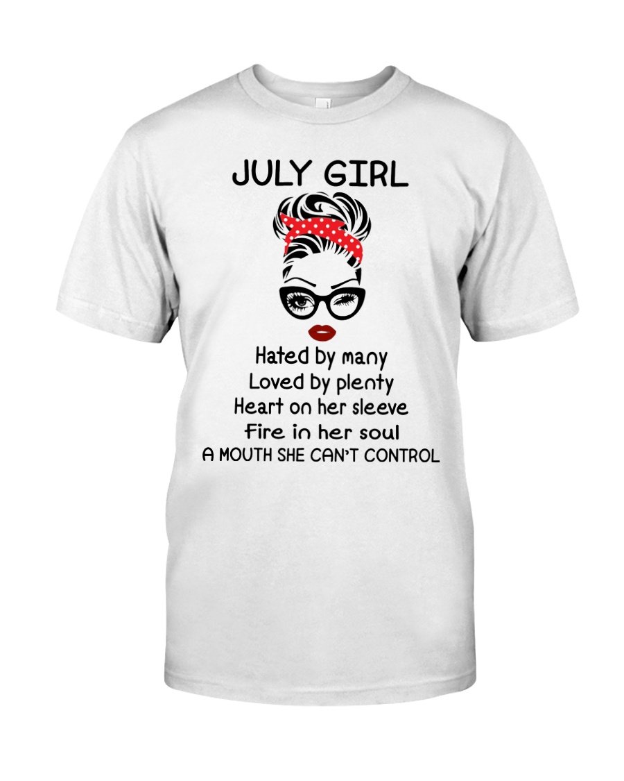 Birthday Shirt, Birthday Girl Shirt, July Girl - A Mouth She Can't Control T-Shirt KM0607