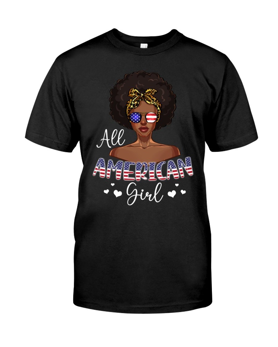 Black Woman Shirt, Black Queen Shirt, All American Girl T-Shirt