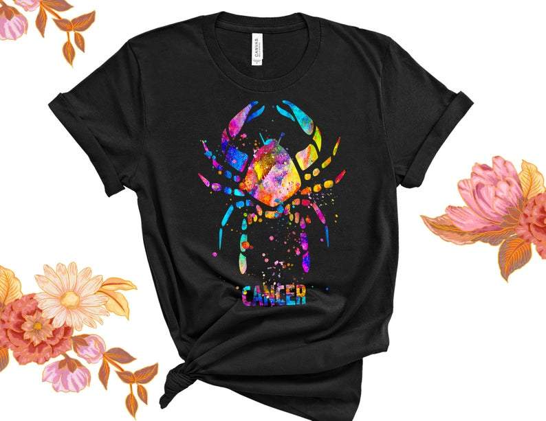 Cancer T-Shirt, Cancer Birth Sign, Cancer Watercolor Birthday Shirt, Birthday Gift Unisex T-Shirt