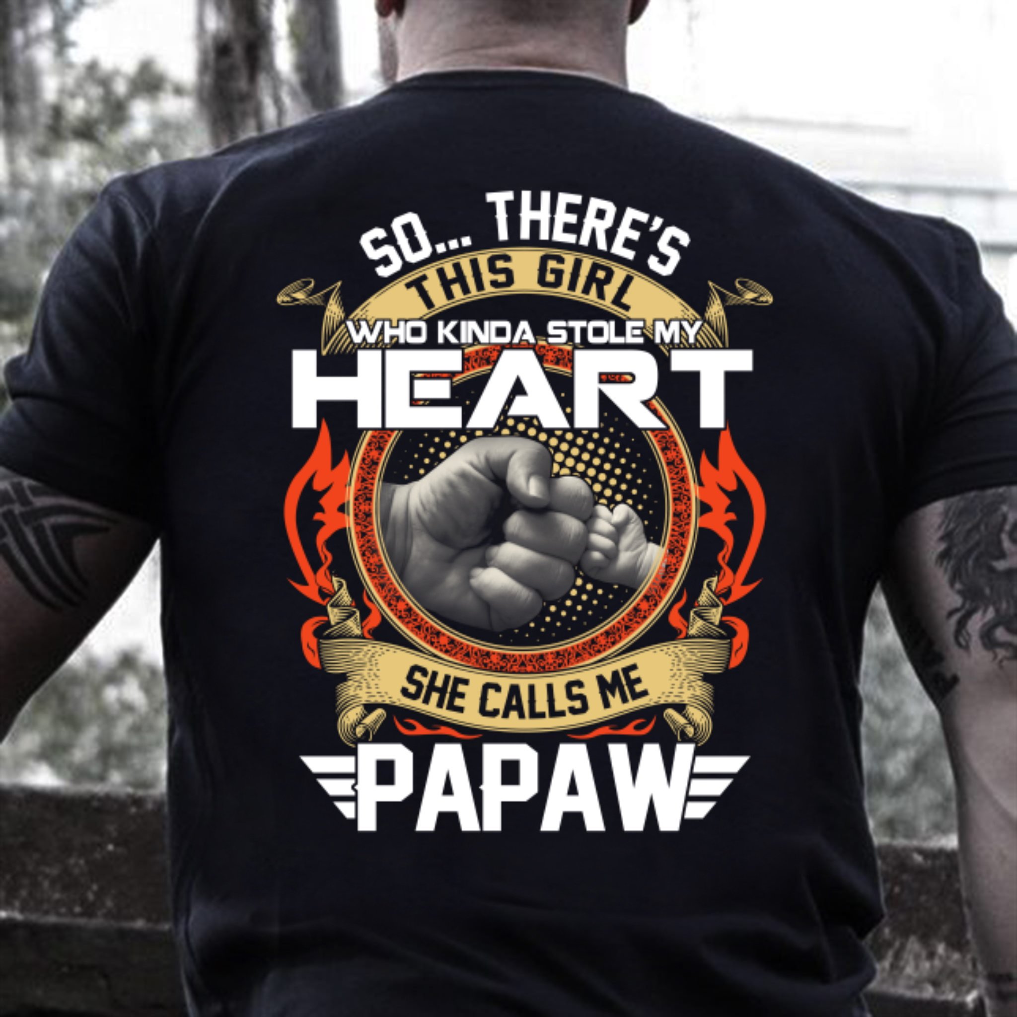 Father's Day Gift, Gift For Dad, Grandpa, This Girl Who Stole My Heart She Calls Me Papaw T-Shirt