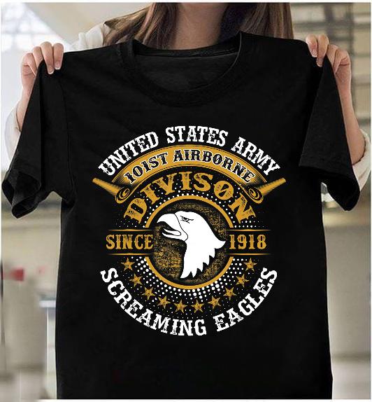 Female US Army 101ST Airborne Division Soldier Veteran Apparel T-Shirt