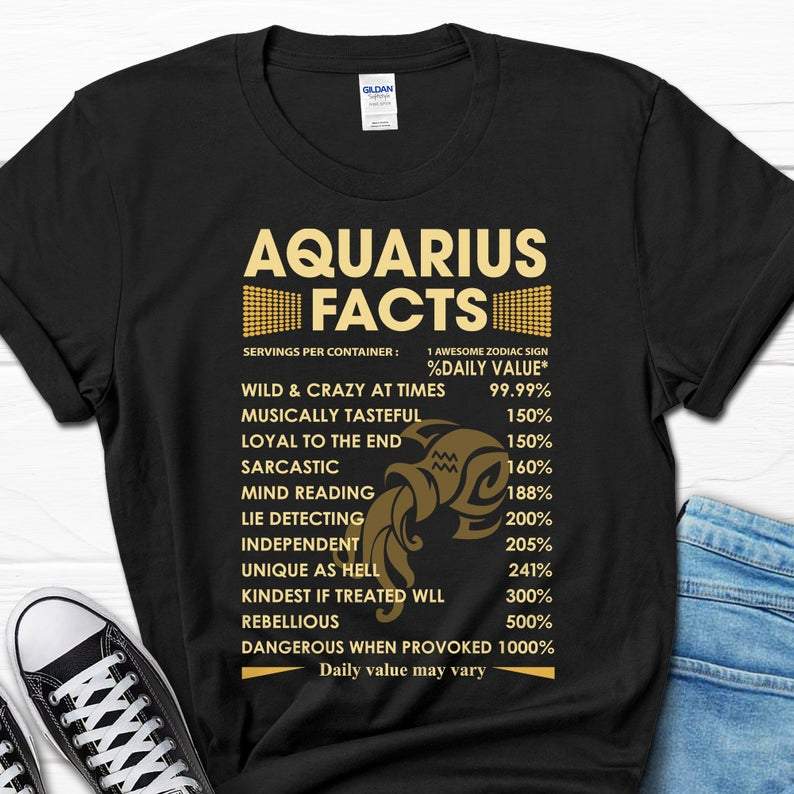 Funny Aquarius Shirt, Aquarius Zodiac Sign, Astrology Birthday Shirt, Aquarius Facts Unisex T-Shirt