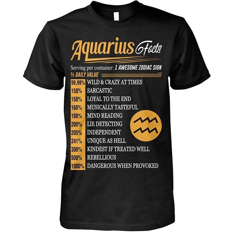 Funny Aquarius Shirt, Aquarius Zodiac Sign, Astrology Shirt, Aquarius Facts Unisex T-Shirt