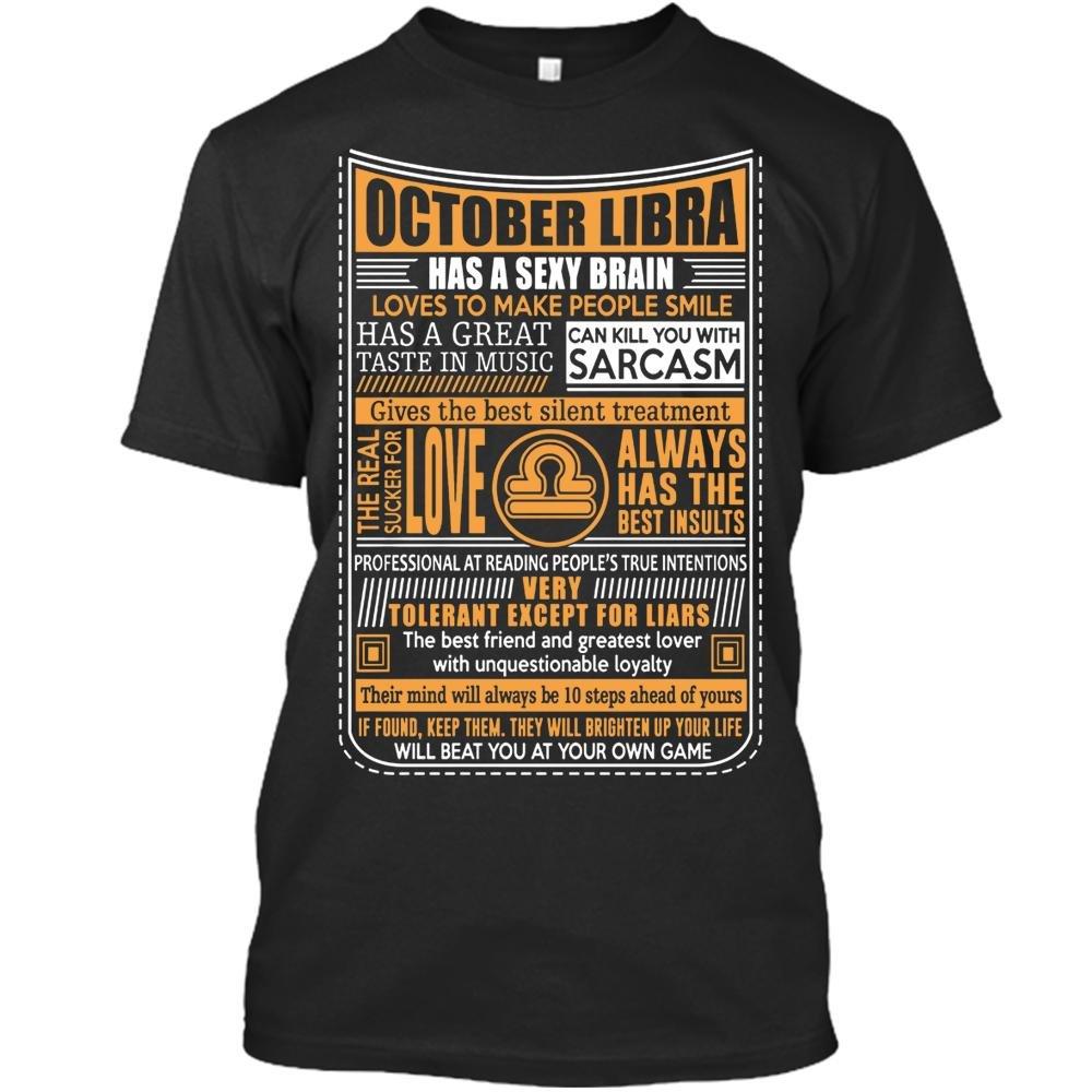 Funny Libra Shirt, October Libra, Has A Sexy Brain, Libra Birthday Shirt, Gift For Her Unisex T-Shirt