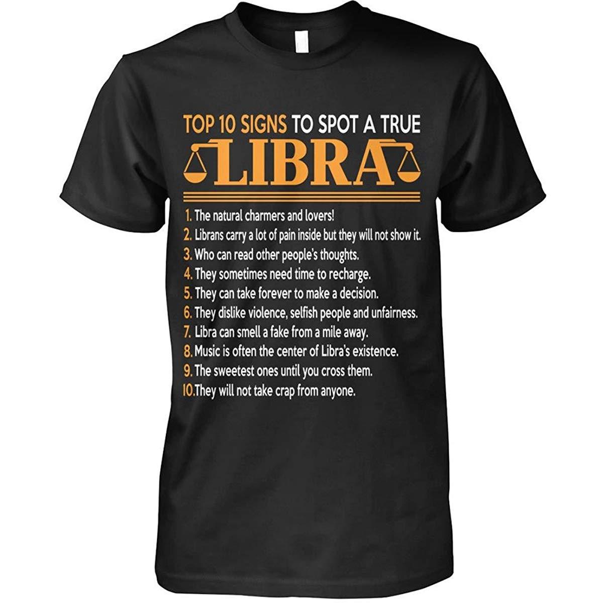Funny Libra Shirt, Top 10 Signs To Spot A True Libra, Libra Birthday Shirt, Gift For Her Unisex T-Shirt
