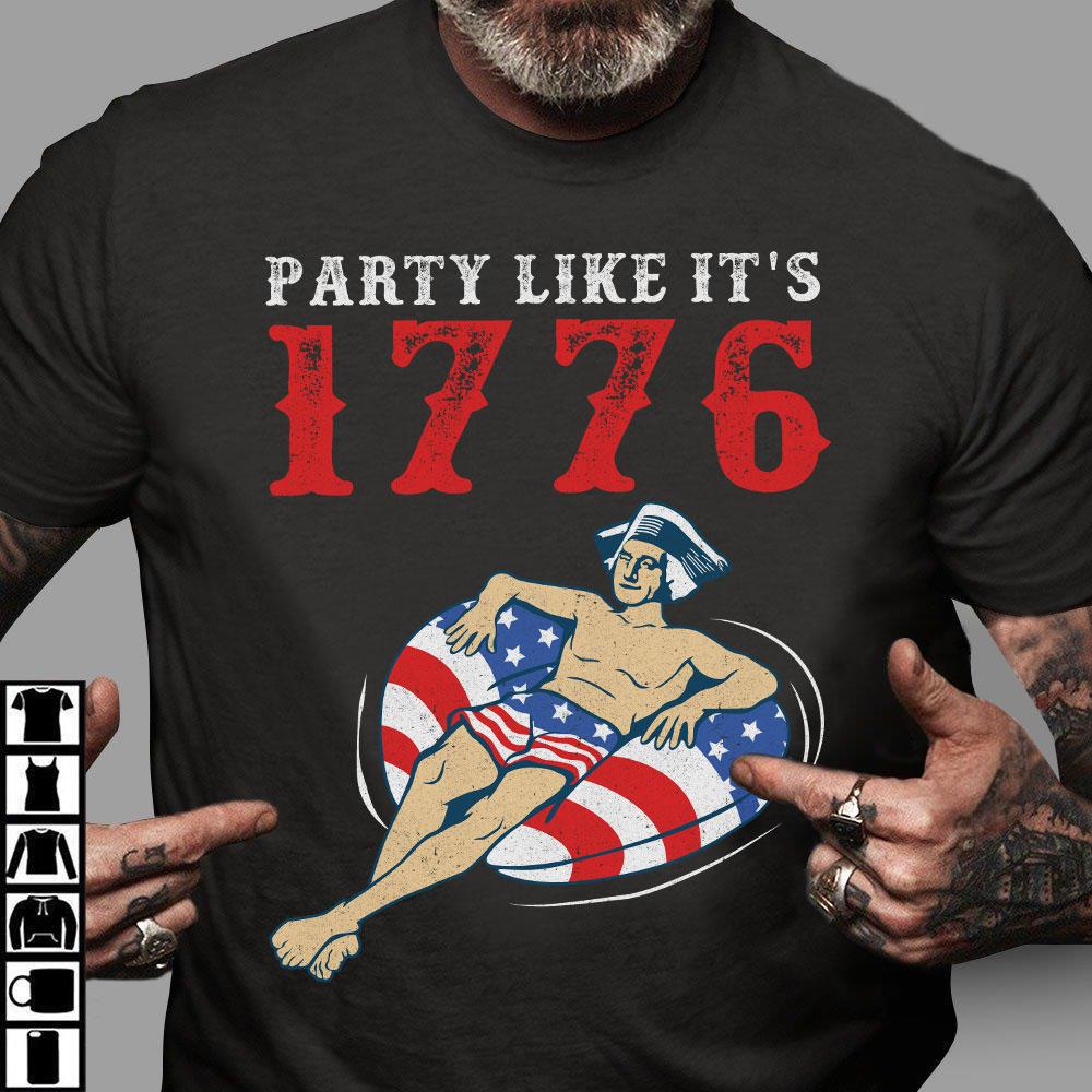 Funny Shirt, Party Like It's 1776 Men's USA T-Shirt