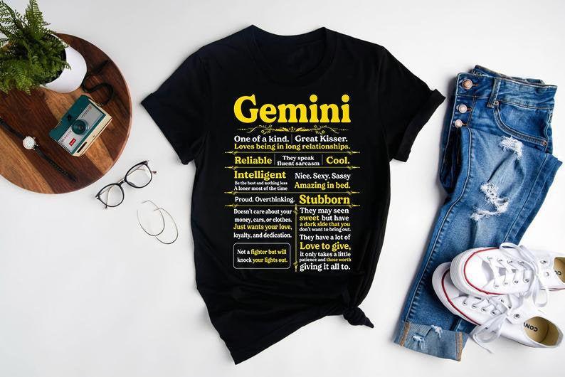 Gemini Unisex T-Shirt, Gemini Birth Sign Zodiac Sign Birthday Gift Gemini Zodiac Shirts, Birthday Gift T-Shirt