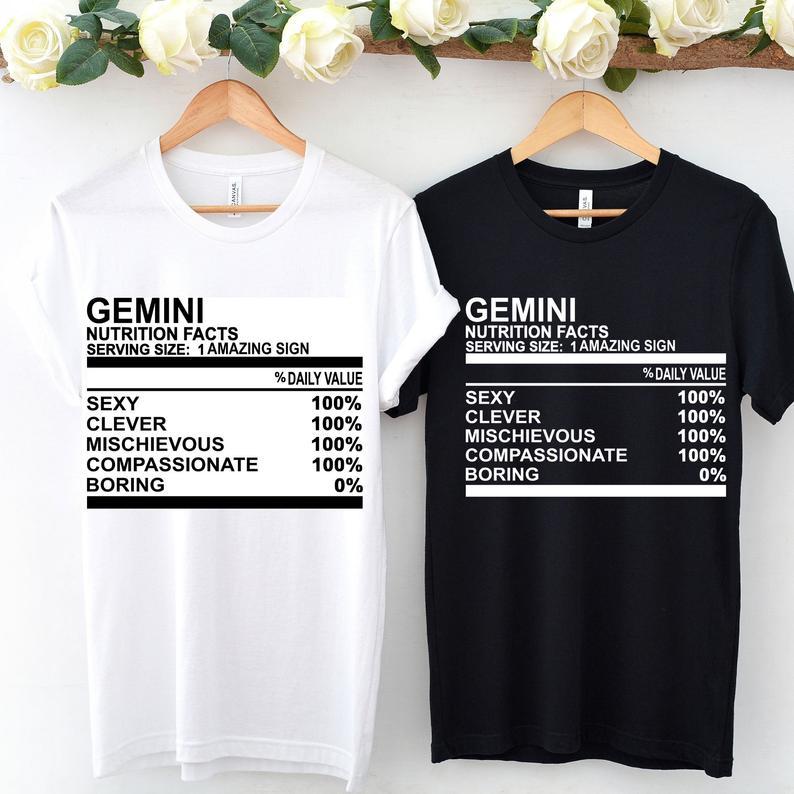 Gemini Unisex T-Shirt, Gemini Fact Shirt Gemini Birth Sign Zodiac, Gemini Birthday Shirt, Birthday Gift T-Shirt