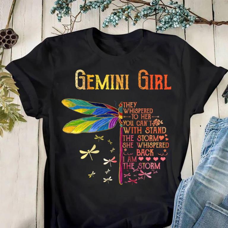 Gemini Unisex T-Shirt, Gemini Zodiac, Dragonfly Gemini Girl They Whispered To Her, Gemini Birthday T-Shirt