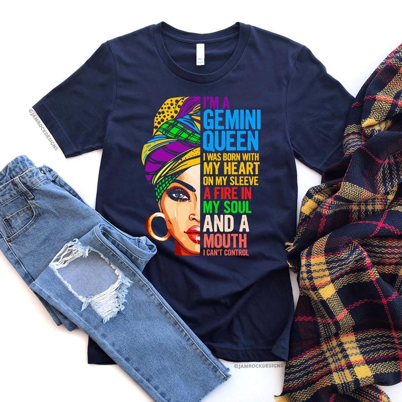 Gemini Unisex T-Shirt, Gemini Zodiac, I'm Gemini Queen, Gemini Birthday Shirt, Birthday Gift T-Shirt