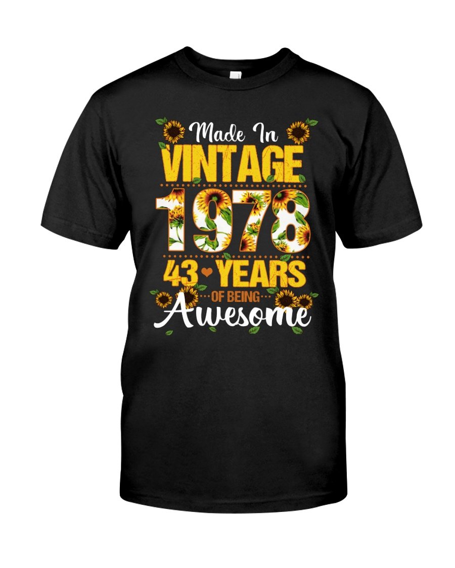 Made In Vintage 1978 V5, Birthday Shirt, Birthday Vintage Shirt, Gift For Her For Him Unisex T-Shirt KM0904