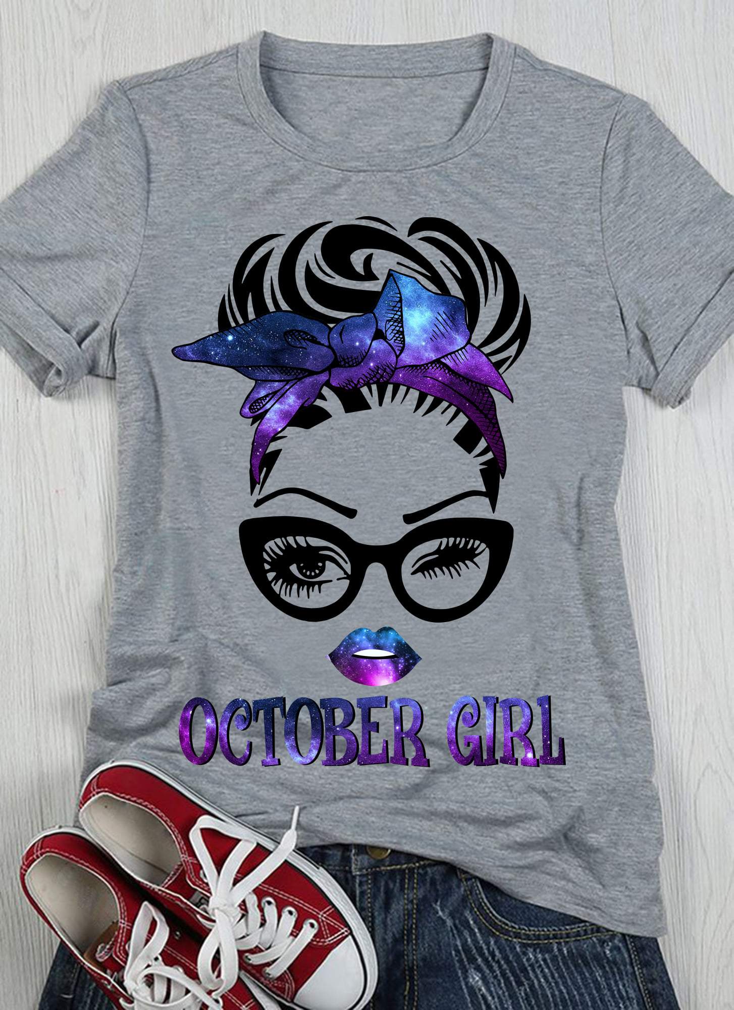 October Birthday Shirt, Birthday Girl Shirt, Birthday Shirts For Women, October Girl Galaxy T-Shirt