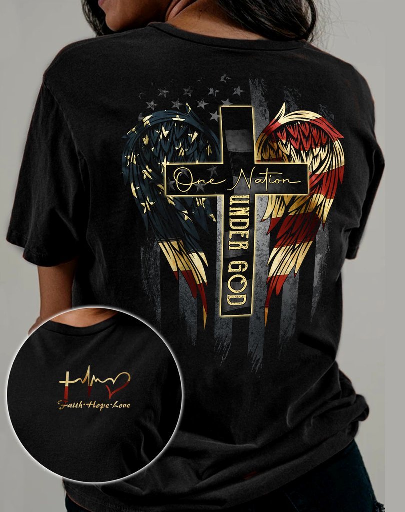 One Nation Under God - Vintage American Flag T-Shirt