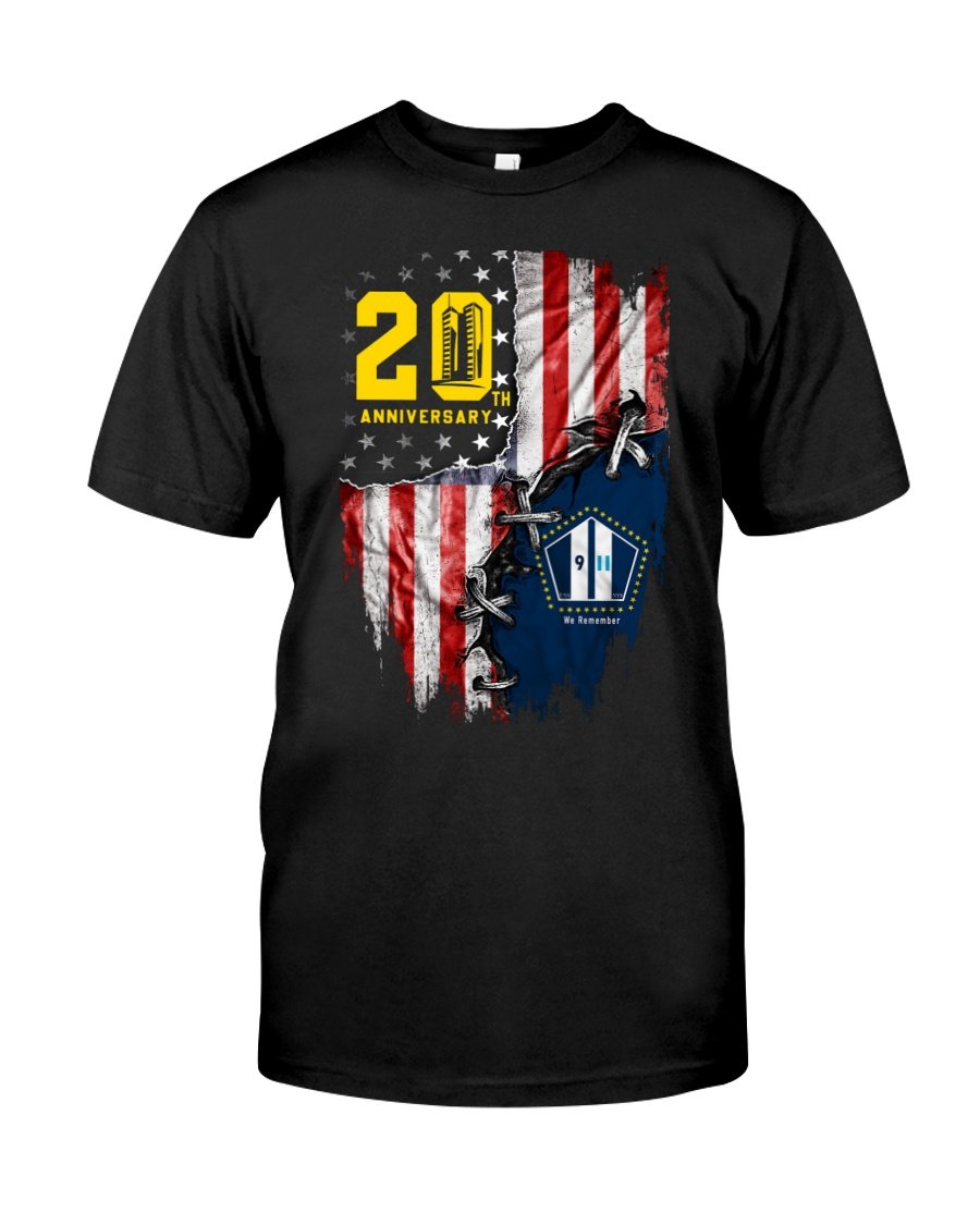 Patriots Day Shirt, 11th Of September Shirt, Patriot Day Never Forget American Flag 20th Anniversary T-Shirt