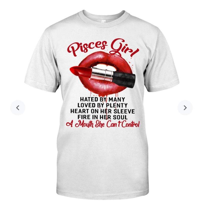 Pisces Shirt, Pisces Zodiac Sign, Astrology Birthday Shirt, Pisces Girl She Can't Control Unisex T-Shirt