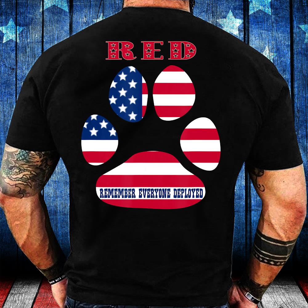 RED Friday Military Service Dogs Veteran Gift Idea T-Shirt