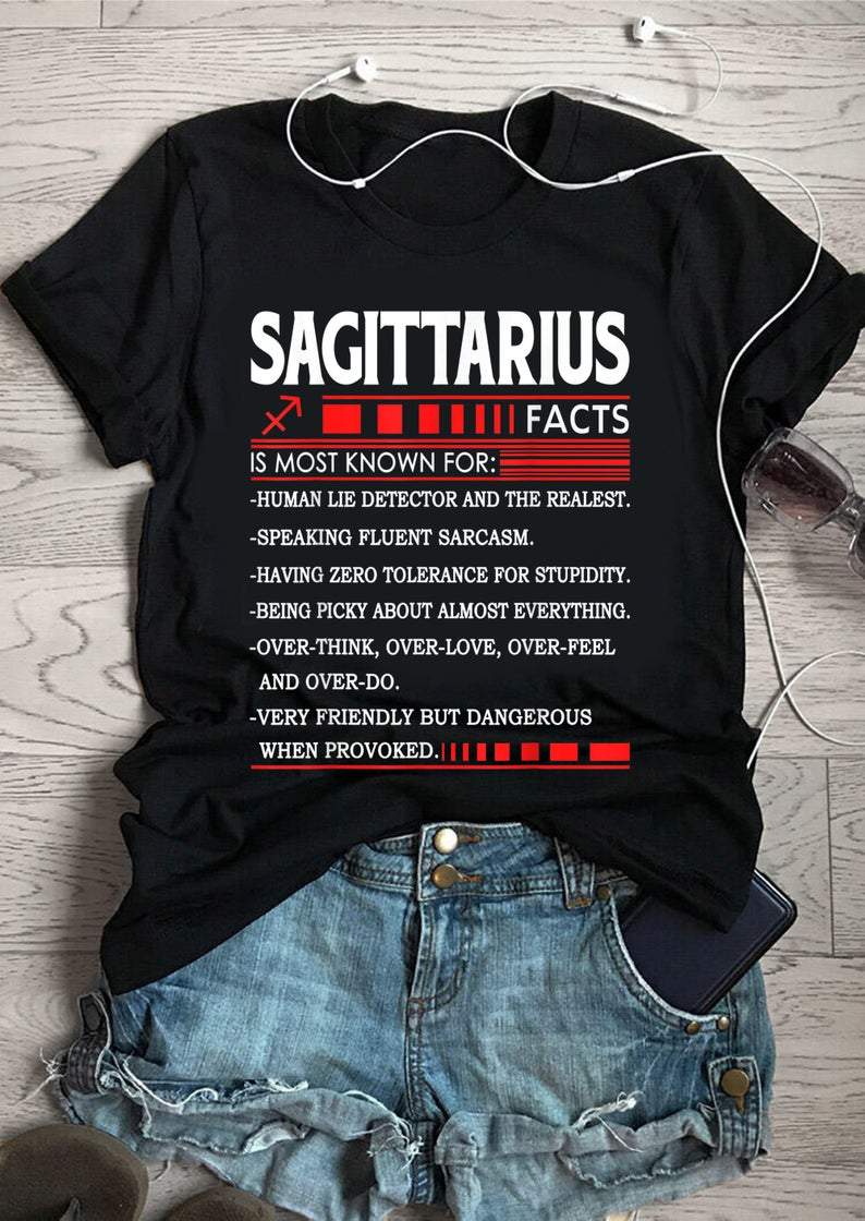 Sagittarius Birthday Shirts, Sagittarius Zodiac Sign, Sagittarius Facts Shirt, Gift For Her Unisex T-Shirt