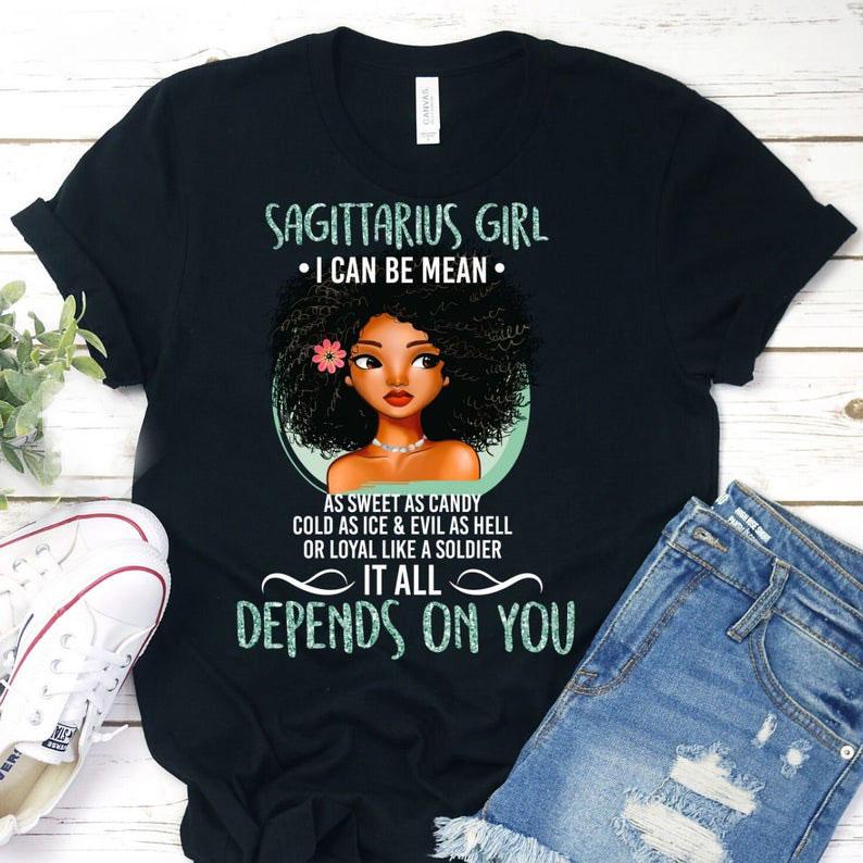 Sagittarius Birthday Shirts, Sagittarius Zodiac Sign, Sagittarius Girl, I Can Be Mean, Gift For Her Unisex T-Shirt