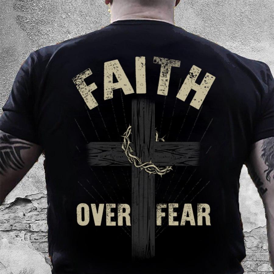 Veteran Shirt, Christian Cross, Faith Over Fear T-Shirt KM0507