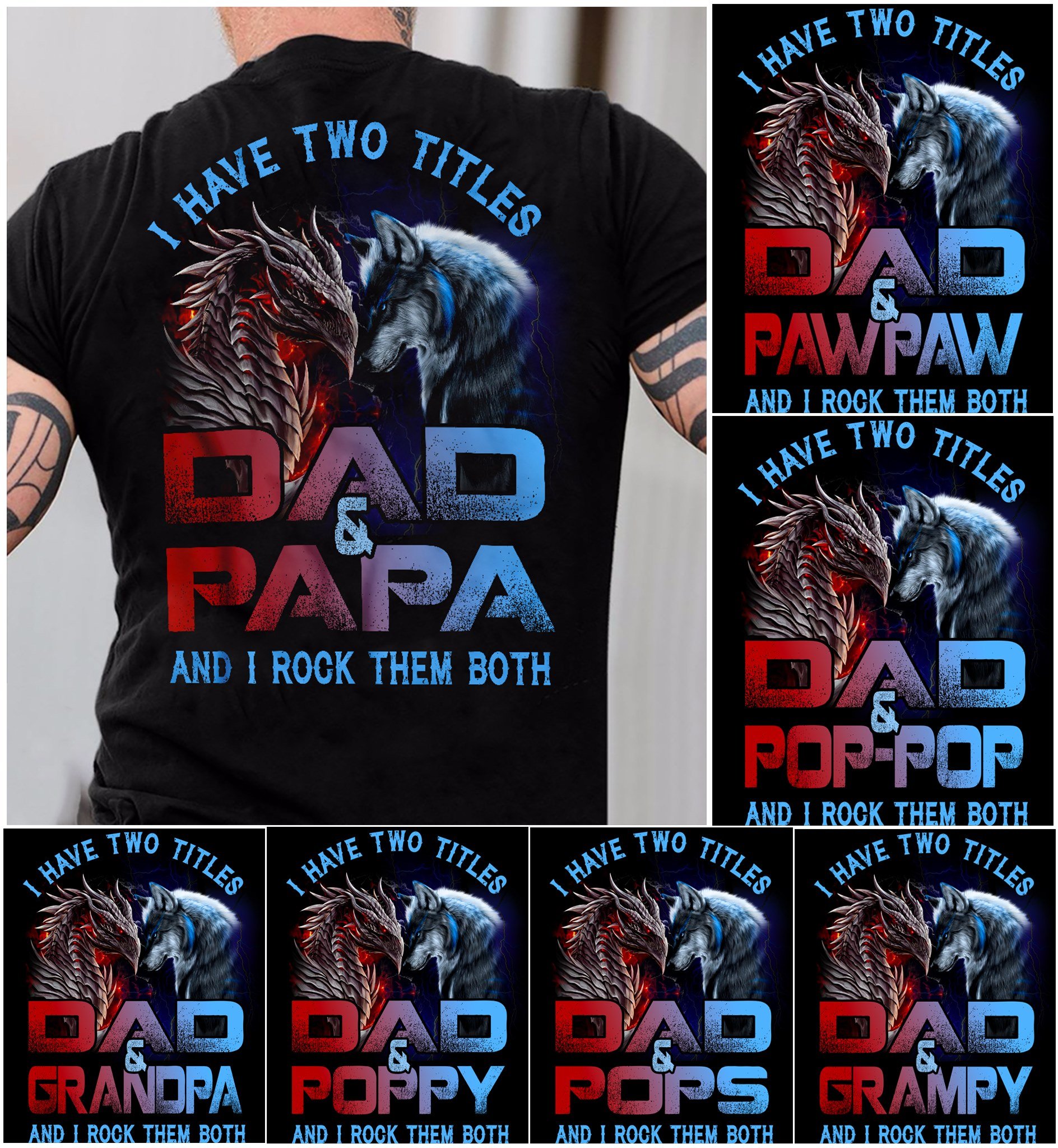 Veteran Shirt, Dad Shirt, Custom Shirt, I Have Two Titles And I Rock Them Both T-Shirt KM1006