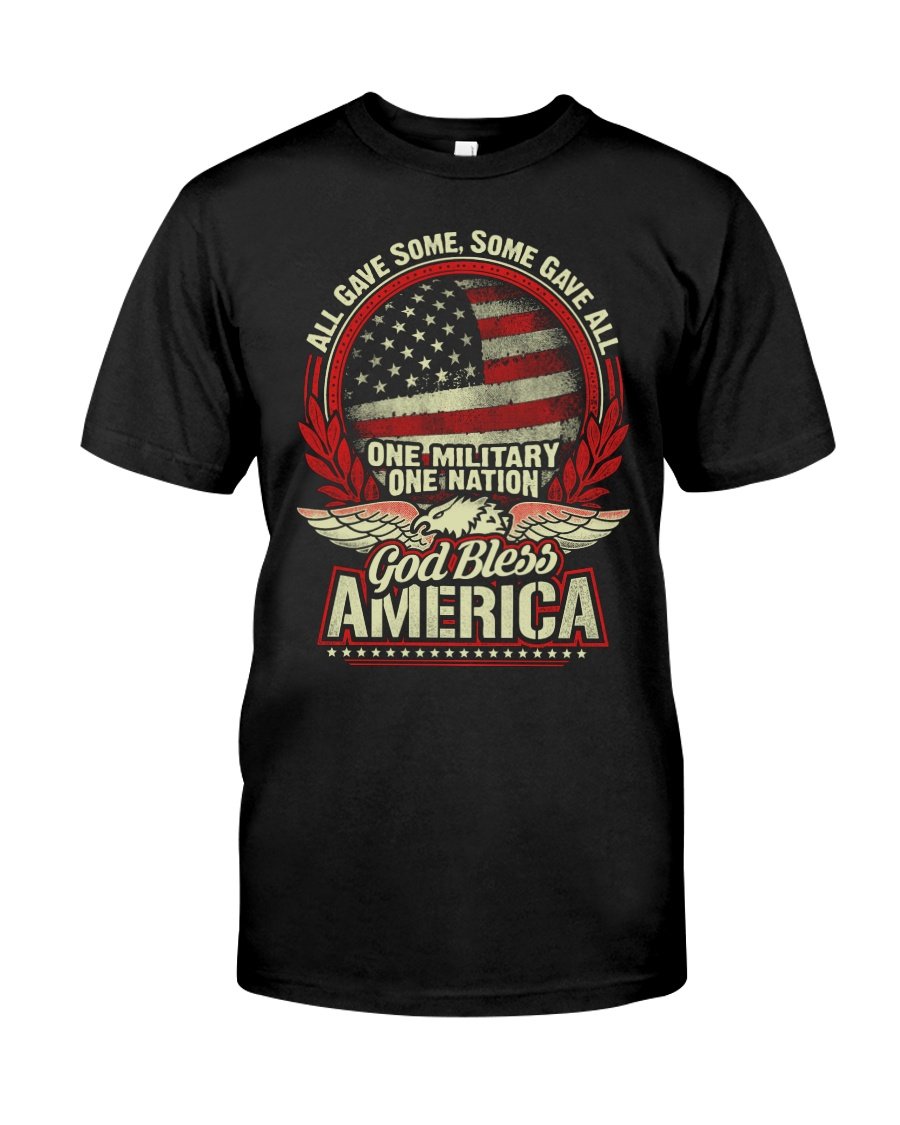 Veteran Shirt, Dad Shirt, Gifts For Dad, One Military One Nation, God Bless America T-Shirt KM0806