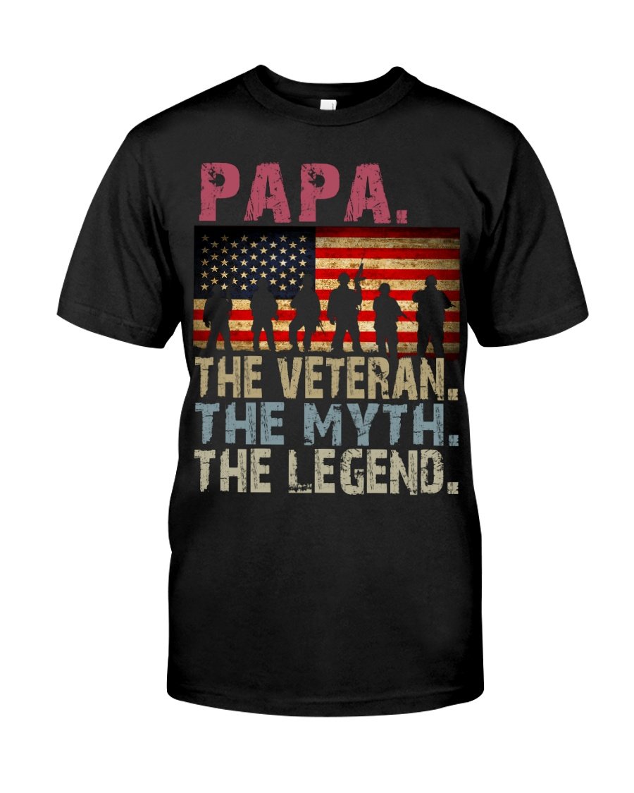 Veteran Shirt, Dad Shirt, Gifts For Dad, Papa The Veteran The Myth The Legend T-Shirt KM0806