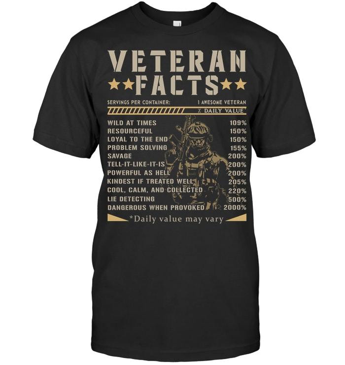 Veteran Shirt, Dad Shirt, Gifts For Veteran, U.S Veterans, Veteran Facts T-Shirt KM1106