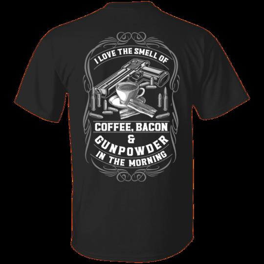 Veteran Shirt, Dad Shirt, Gun Shirt, Coffee Bacon And Gunpowder T-Shirt KM1806