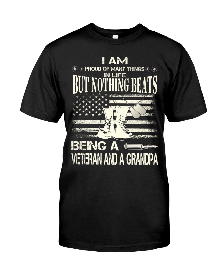 Veteran Shirt, Father's Day Shirt, Nothing Beats Being A Veteran And A Grandpa T-Shirt KM2805
