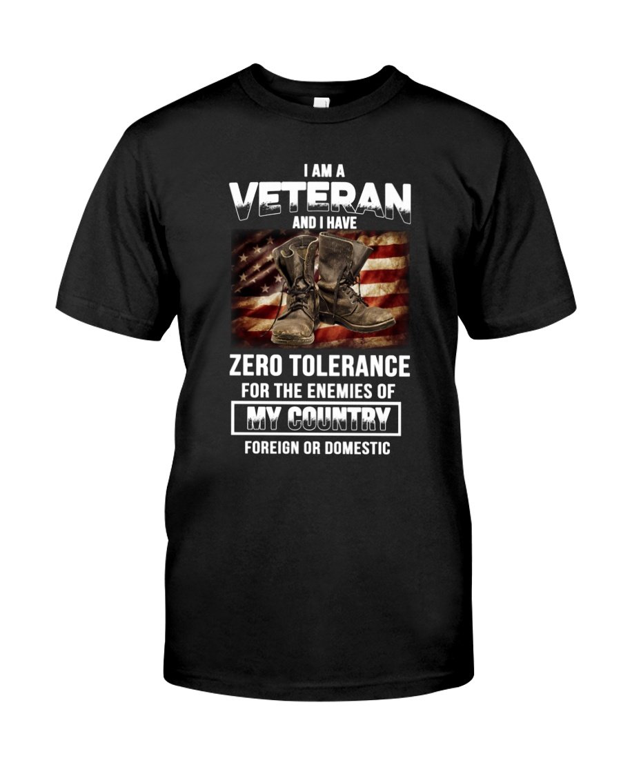 Veteran Shirt, Female Veteran, Zero Tolerance For The Enemies Unisex T-Shirt KM3105