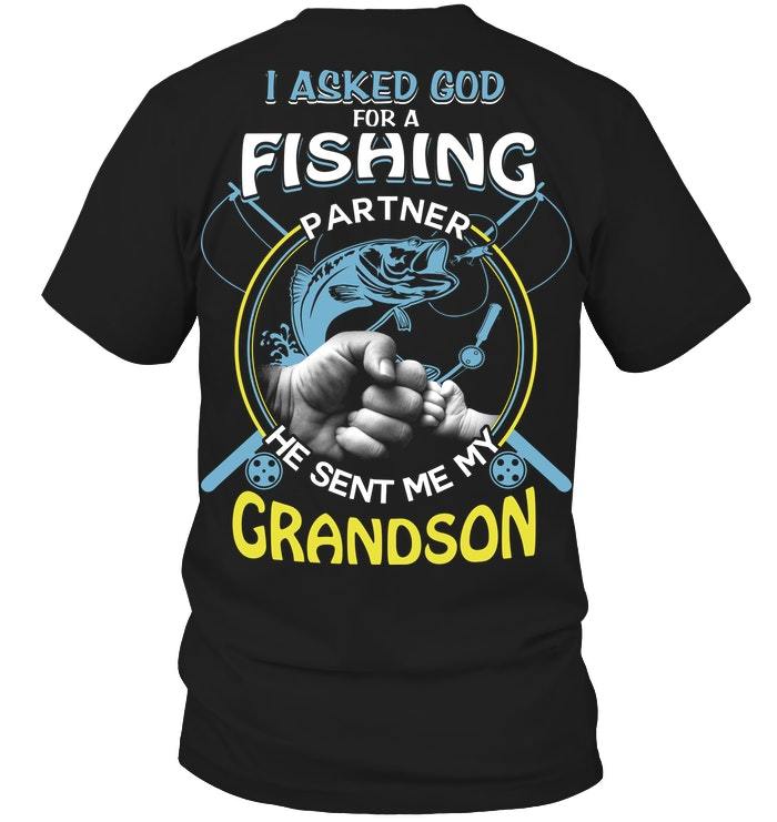 Veteran Shirt, Fishing Partner, He Sent Me My Grandson V2 Father's Day Gift For Dad KM1404