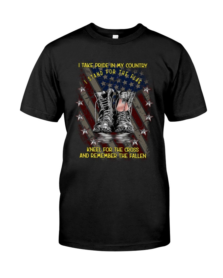 Veteran Shirt, Gift For Veteran, I Stand For The Flag, Kneel For The Cross T-Shirt KM0106