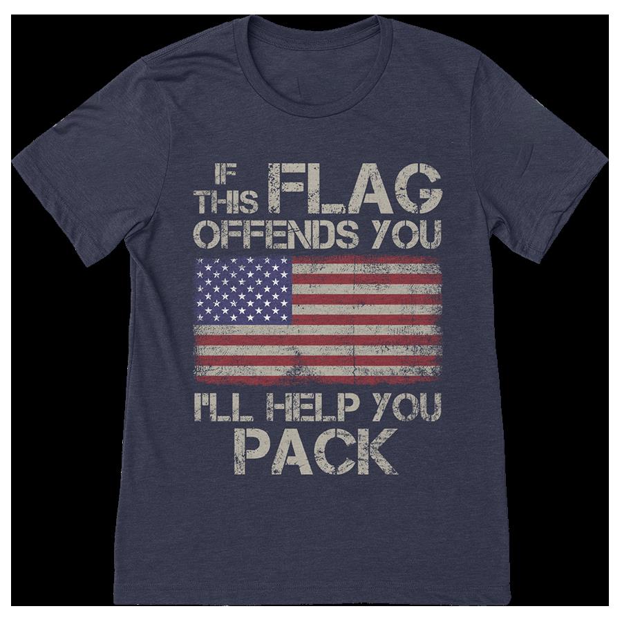 Veteran Shirt, If This Flag Offends You I'll Help You Pack T-Shirt KM0308