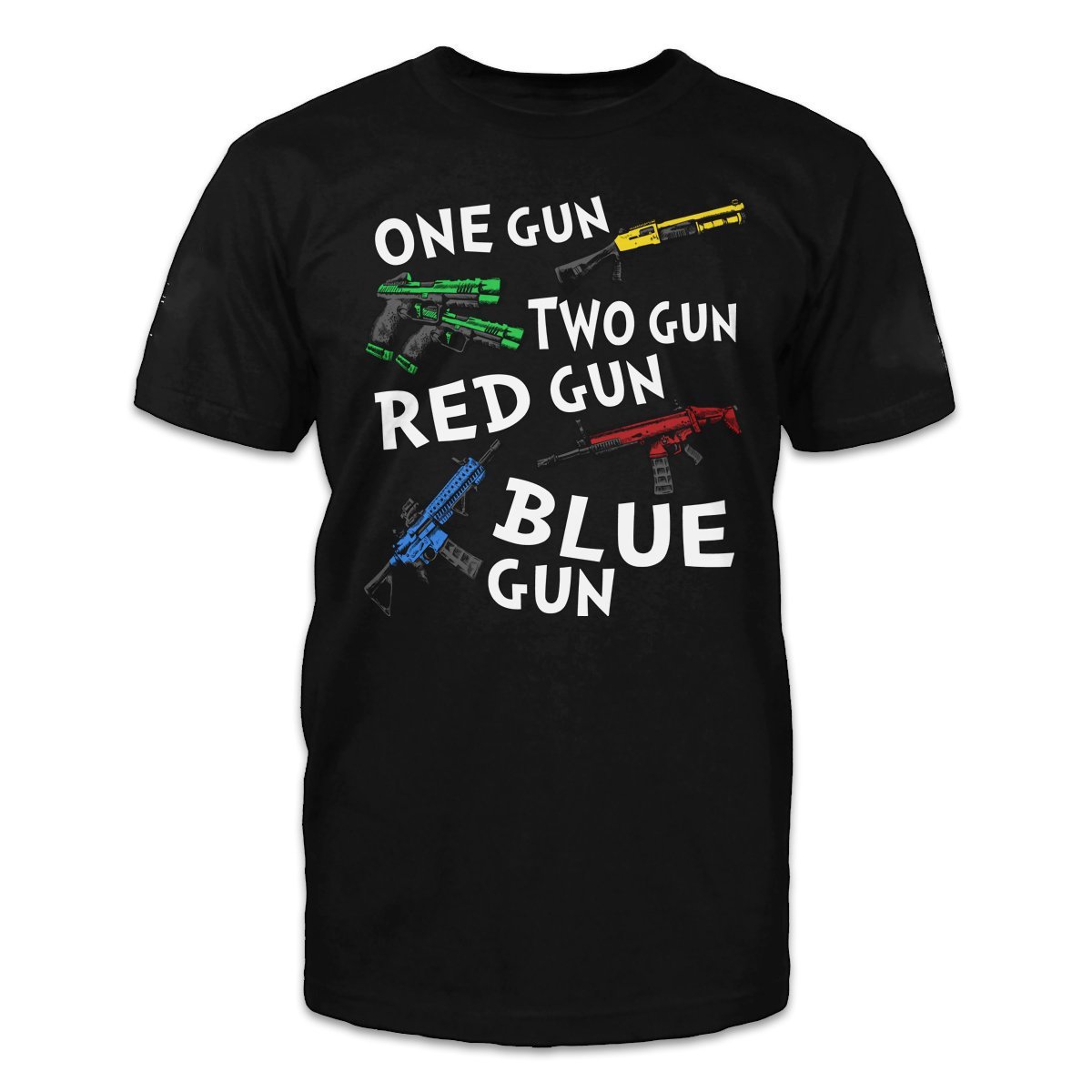 Veteran Shirt, One Gun Two Gun Red Gun Blue Gun T-Shirt KM0908