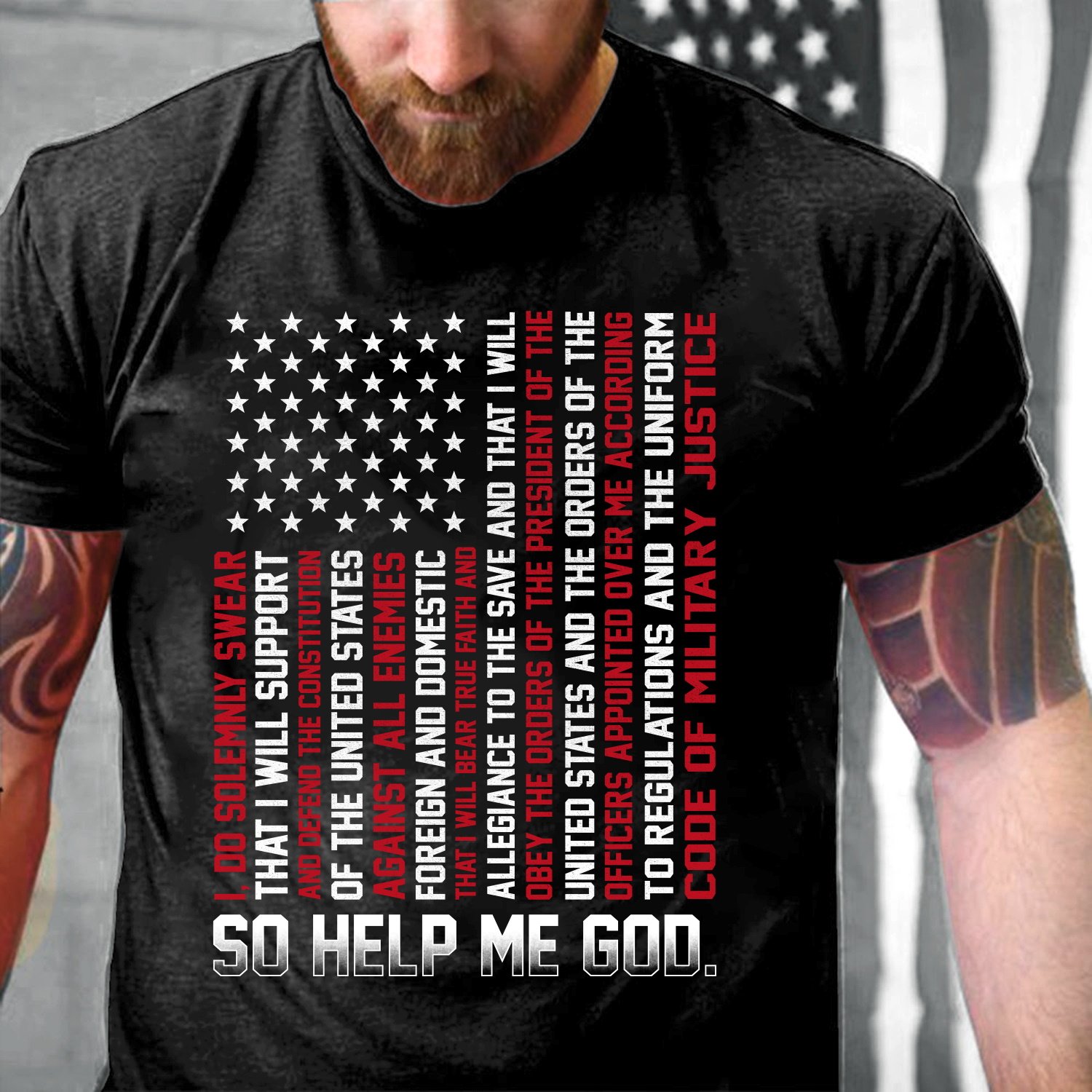 Veteran Shirt, The Oath Of Service For U.S, So Help Me God T-Shirt