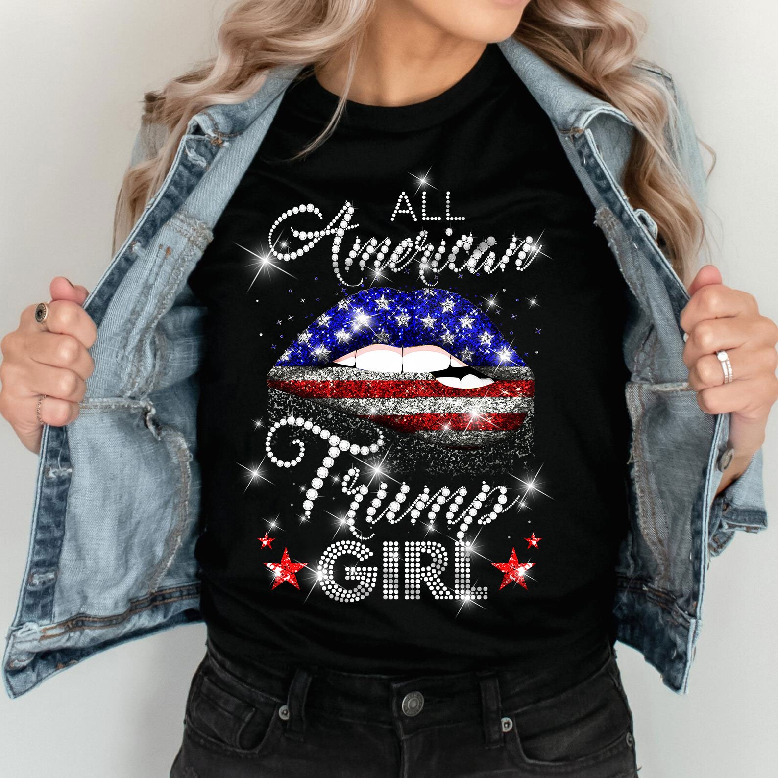 Veteran Shirt, Trump Shirt, All American Trump Girl Unisex T-Shirt KM1606