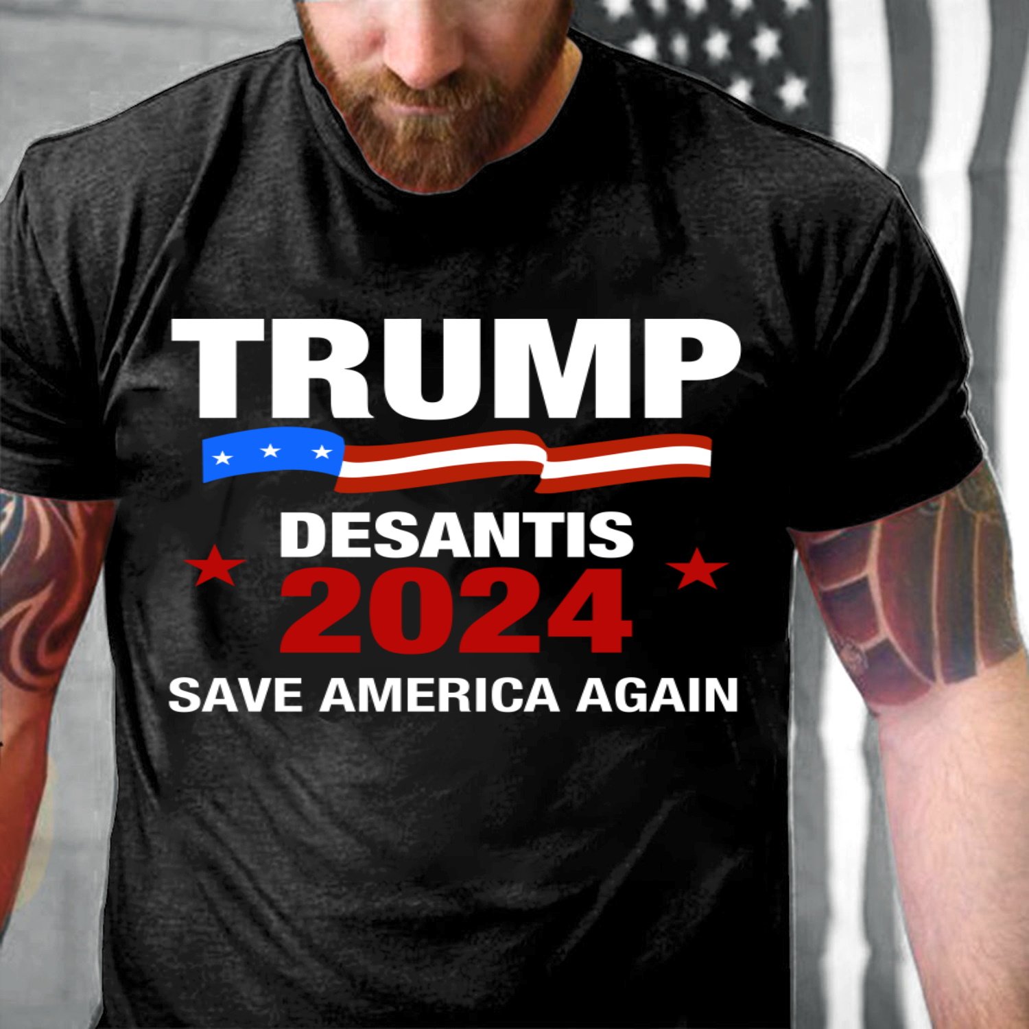 Veteran Shirt, Trump Shirt, Trump Desantis 2024 Save America Again T-Shirt KM0408