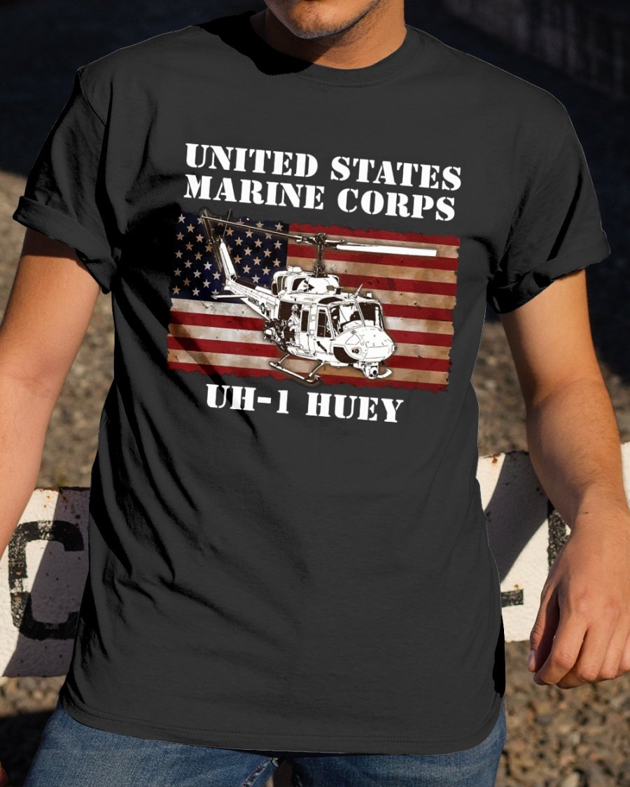 Veteran Shirt, United States Marine Crops UH 1 Classic T-Shirt, Father's Day Gift For Dad KM1304