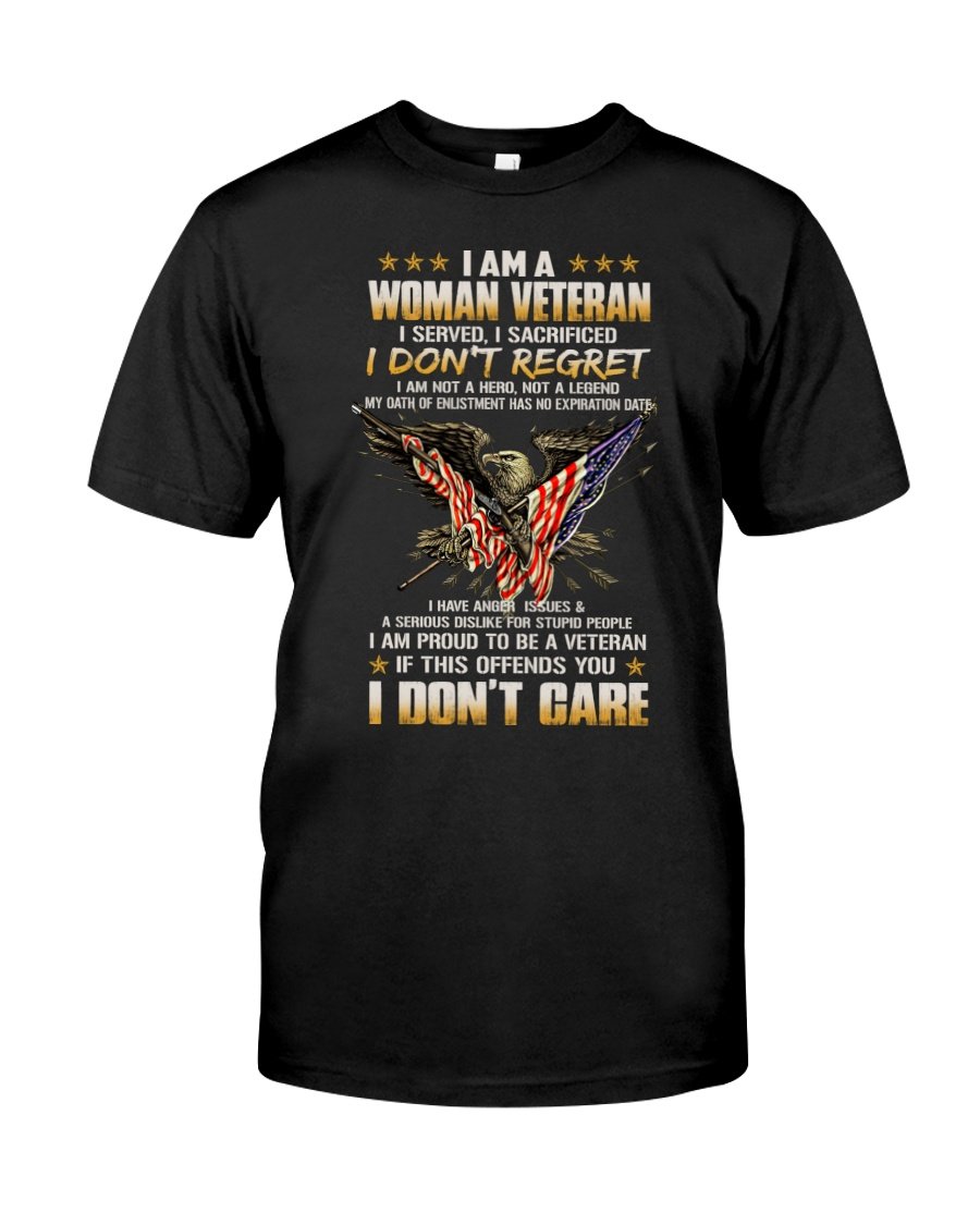 Veteran Shirt, Woman Veteran, I Am A Woman Veteran I Don't Regret Unisex T-Shirt KM3105