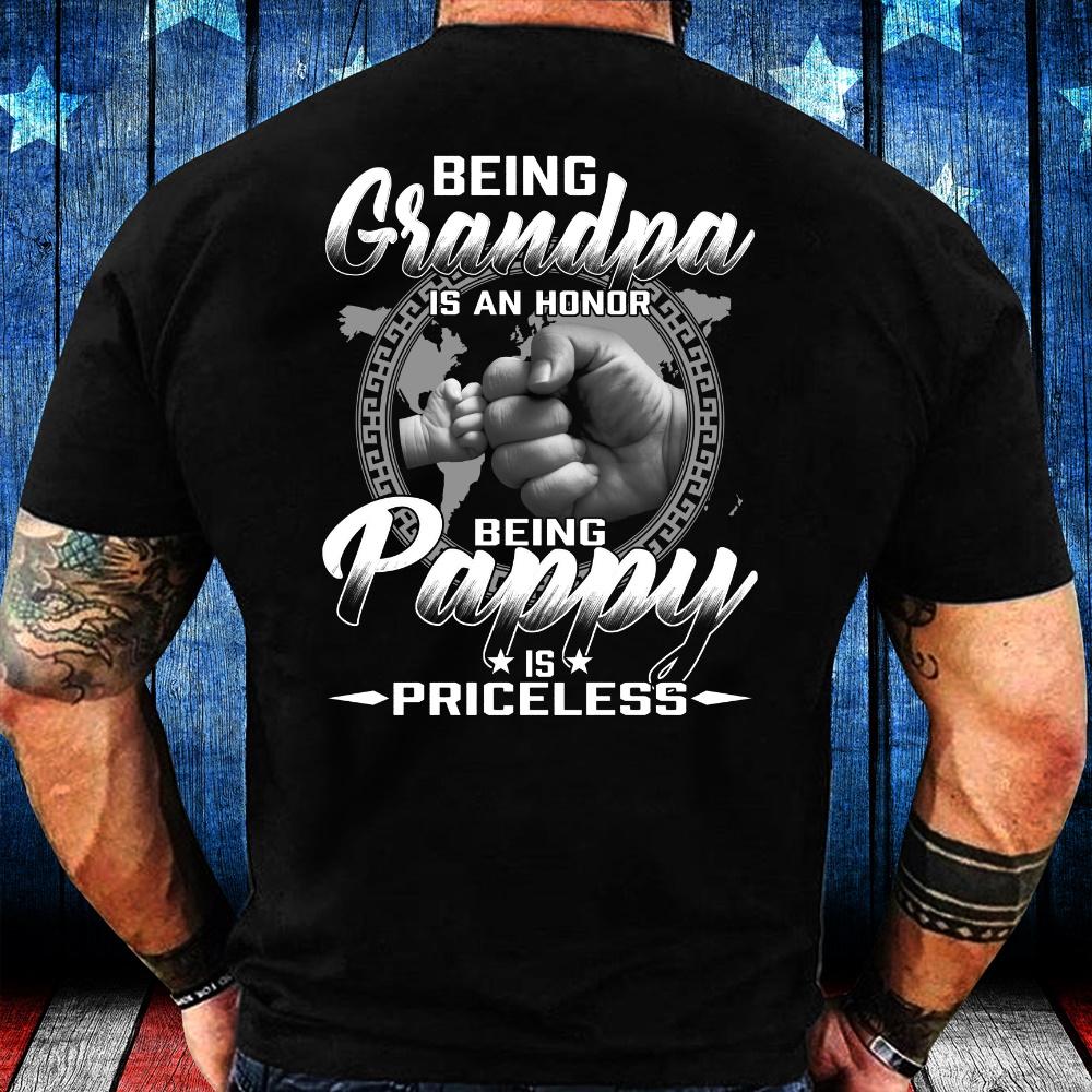 Veteran Shirts, Father's Day Gift Idea, Being Grandpa Is An Honor, Being Pappy Is Priceless