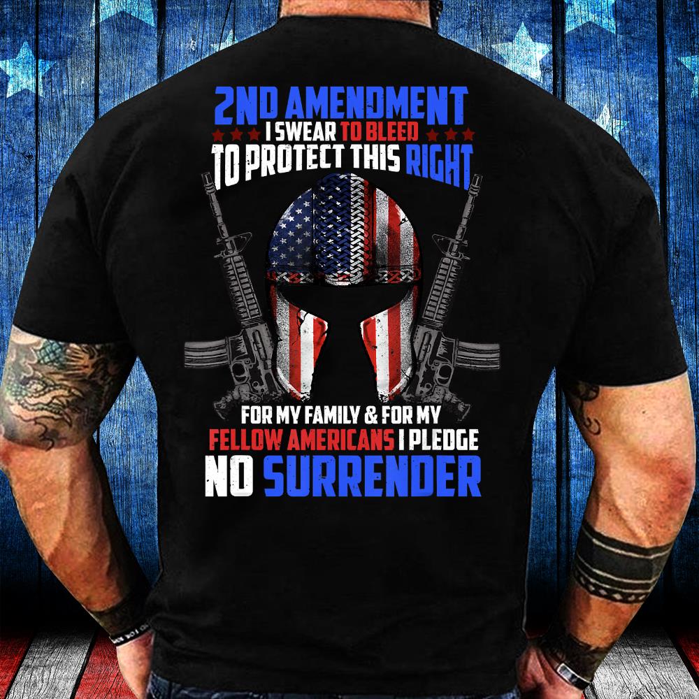2nd Amendment Gun Rights USA Flag Military Veteran Patriotic T-Shirt